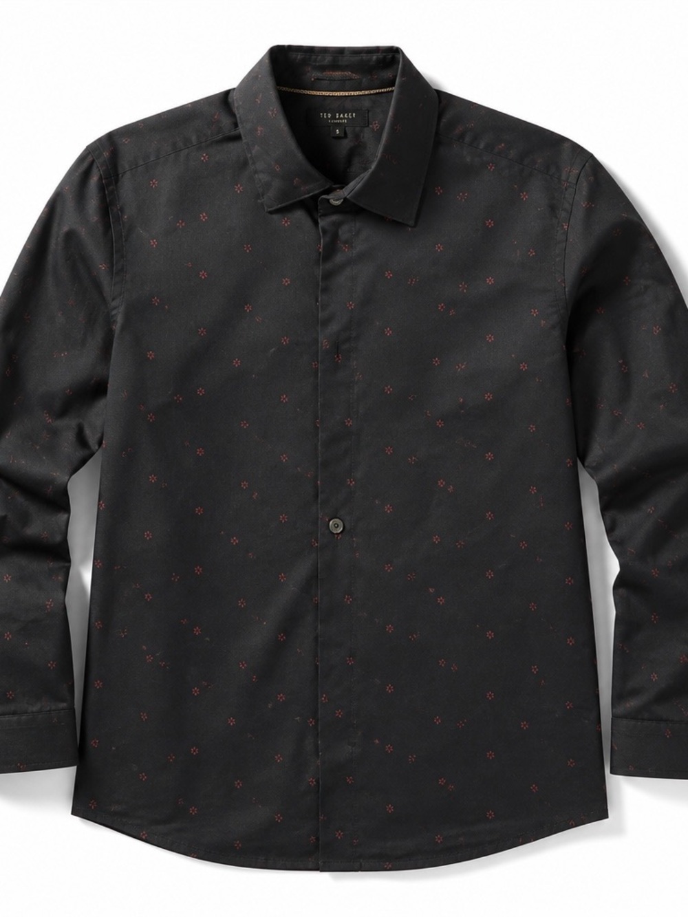 Ted Baker Black Shirt with Tiny Red Motif